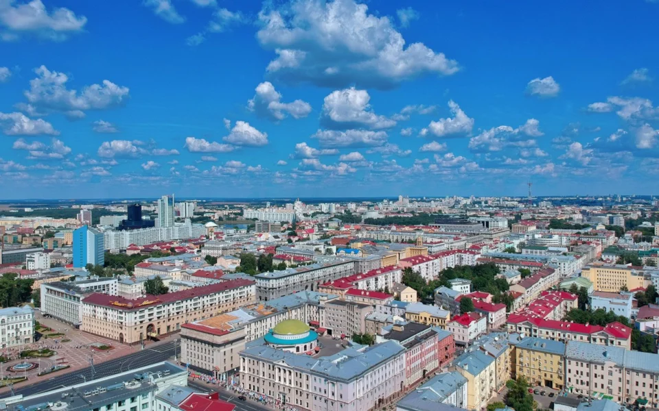 Aerial view of Minsk city, Belarus