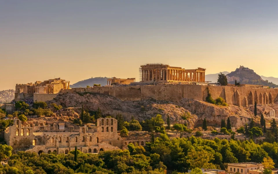 The Acropolis of Athens at golden hour, Greece