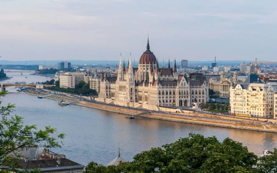 Hungarian Parliament Building on the Danube in Budapest