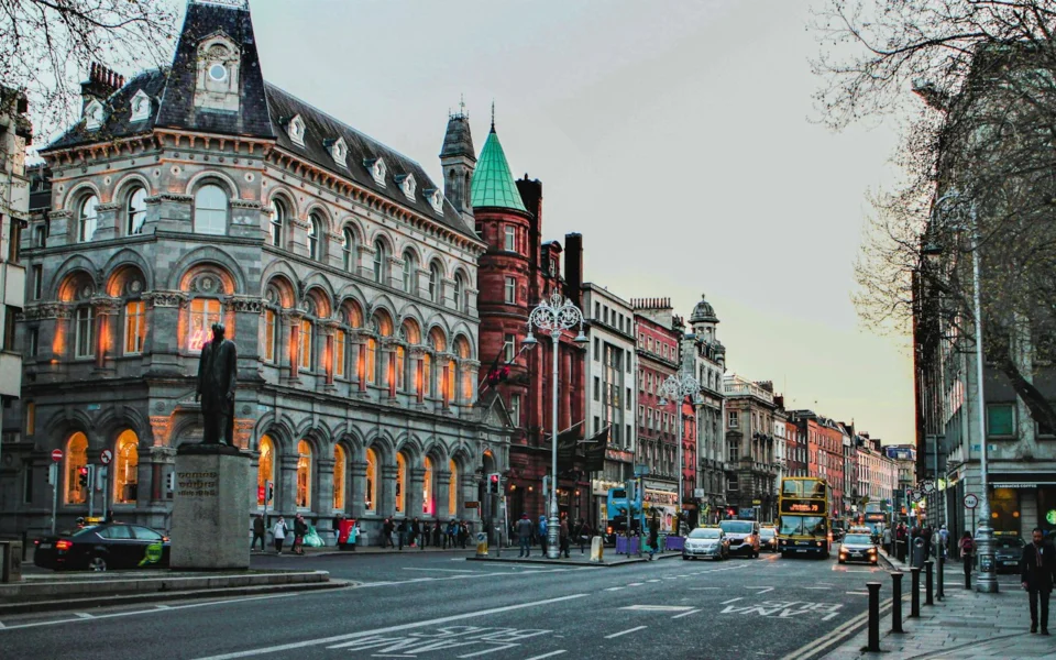 Historic street in Dublin, Ireland