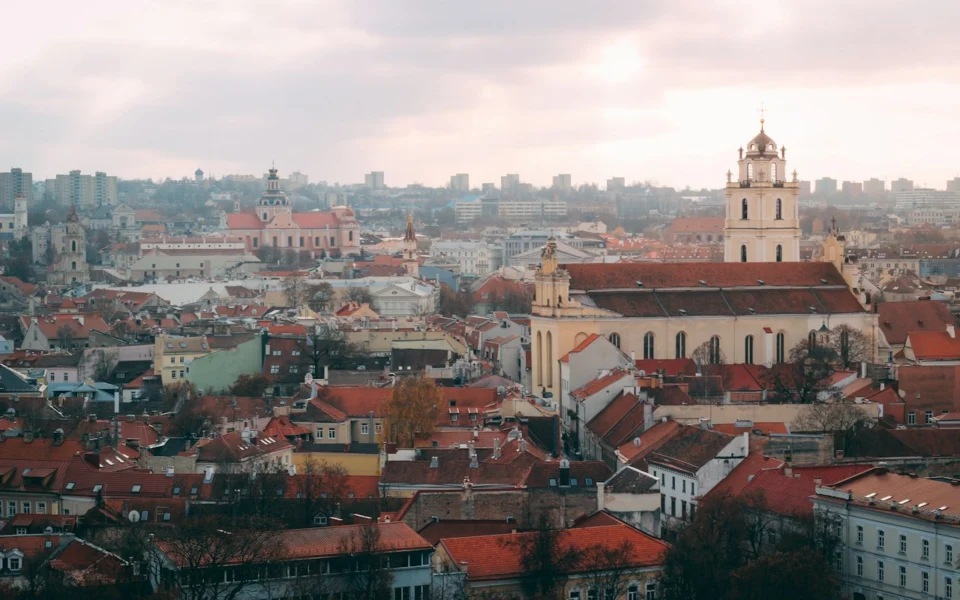 Old town rooftops of Vilnius, Lithuania